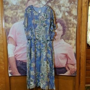 Coldwater Creek Lavender Floral Dress Size 24 NWT